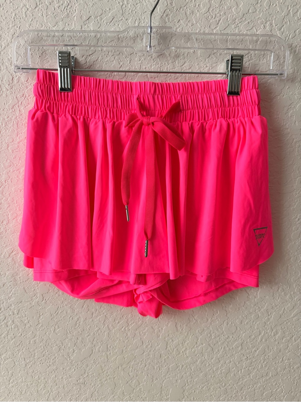NWOT Neon Pink Butterfly Running Shorts | High Waist Double Layer Shorts